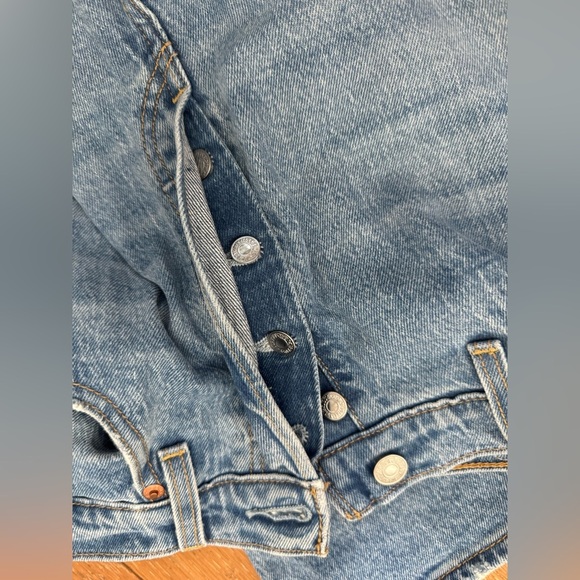 Levi High Waisted Ribcage Denim Straight Jean Medium Wash - Picture 8 of 8